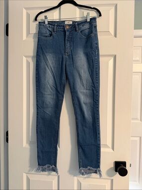O'Neill Distressed Light-Mid Blue Cropped Ankle Jeans